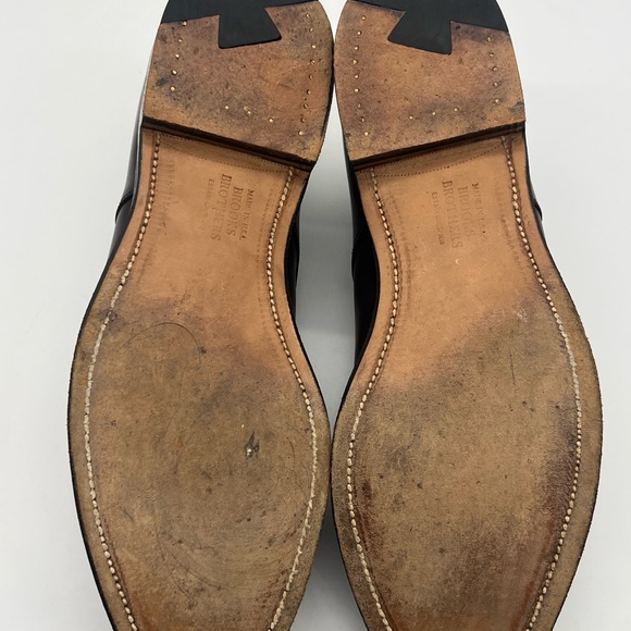 Brooks Brothers Mens 12 D Dark Brown Leather Oxford Cap Toe Dress Shoes 00063. - Picture 11 of 14